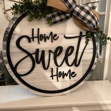 Colgador de puerta de "Home Sweet Home", decoracion de puerta principal, Colgador de puerta de "Home Sweet Home", decor de "Home Sweet Home", decoraciones de "Home Sweet Home", Corona de "Home Sweet Home", Corona de bienvenida para la puerta de entrada, Regalo colgante para la decoración de interiores y exteriores en granjas, bares, salas y hogares.