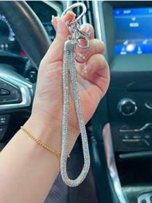 Correa de teléfono con strass de moda con llavero para mujeres, decoración colgante brillante para bolso y llavero con correa para la muñeca, regalo, recuerdo, accesorio para coche, dije para mochila, accesorio escolar, gótico, Y2k