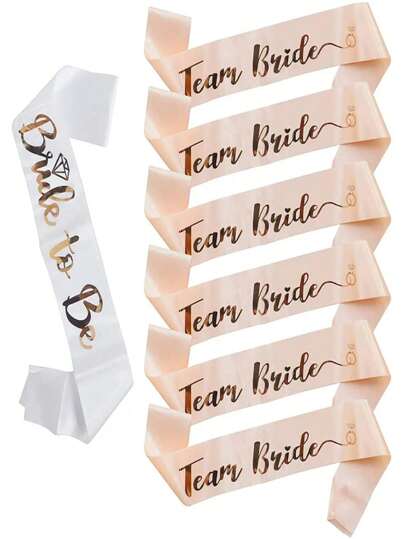 1/5/6pcs Team Bride To Be Satin Sash For Bachelorette Party Decoration Hen Party Wedding Bridal Shower Decor Supplies