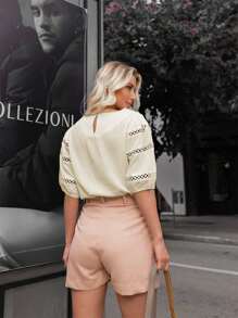 Women Blouses - 杏色 - 查看 2