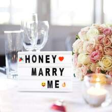 1pc Mini Cinema Light Box, 7.87inx5.9in (20cm X 15.24cm) - DIY Personalized Light Box Sign With Multiple Alphabet, Numbers And Symbols, Battery Or USB Powered (USB Cable Included), LED Light Box For Desk, Wall Decor, Suitable For Girls Bedroom, Bar, Birthday Party, Holiday, Home Decor