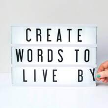 1pc Mini Cinema Light Box, 7.87inx5.9in (20cm X 15.24cm) - DIY Personalized Light Box Sign With Multiple Alphabet, Numbers And Symbols, Battery Or USB Powered (USB Cable Included), LED Light Box For Desk, Wall Decor, Suitable For Girls Bedroom, Bar, Birthday Party, Holiday, Home Decor