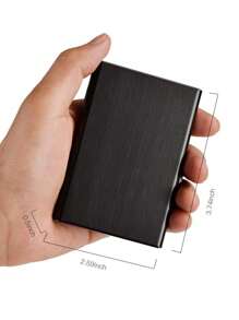 Cartera de acero inoxidable para tarjeta de crédito, titular de la tarjeta de crédito, titular de la tarjeta de visita, cubierta de metal del acero inoxidable para tarjetas de nombre, bolsillo impermeable multifunción para mujeres y hombres - Negro - Ver 6