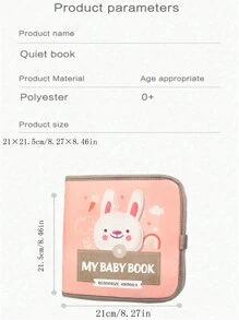 1pc Baby Cloth Book, Tear-Resistant, Fruit, Vegetable, Animal Recognition, Sound-Enhanced, Early Educational Toy For 0-1 Year Old