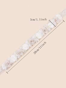 Beige Small Layered Rose Handmade Flower Baby Holiday Decoration Headband Love Valentine - Beige - View 5
