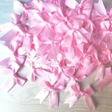 50入組大布製蝴蝶尾形狀褐帶禮物包裝彩色可愛蝴蝶結，適用於裝飾糖果、蛋糕、爆米花並封口禮物袋，適用於派對裝飾