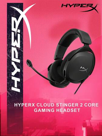  HyperX Cloud Stinger 2 Core Gaming Headset DTS Ljudeffekter Vrid för att stänga av brusreducerande mikrofon Fungerar PC PS