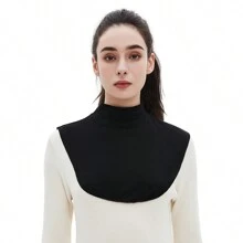 欧美风格莫代尔立领纯色女士打底衬衫套配饰女士 - A - 查看 1