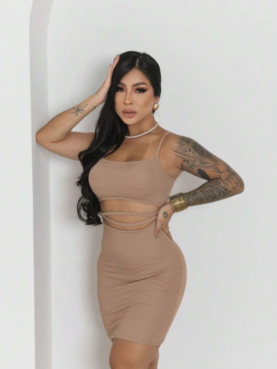 Women Dresses - 米色 - 查看 1