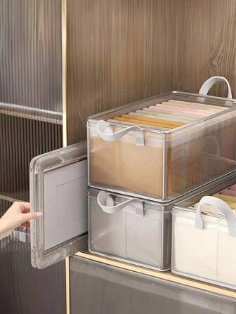 可折叠钢架收纳盒，透明设计，适合返校使用