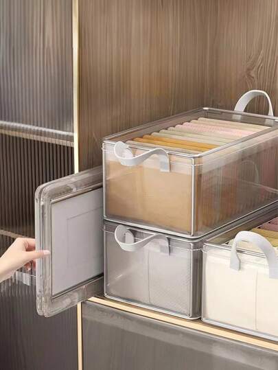 可折叠钢架收纳盒，透明设计，适合返校使用