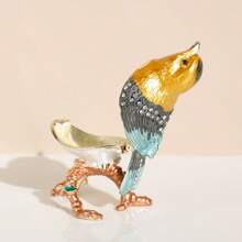 1pc Animal Themed Jewelry Box, Magpie Decorative Trinket Holder, Small Bird Jewelry Storage Box For Stud Earrings, Rings, Necklaces And Accessories