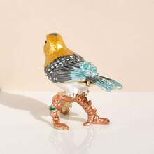 1pc Animal Themed Jewelry Box, Magpie Decorative Trinket Holder, Small Bird Jewelry Storage Box For Stud Earrings, Rings, Necklaces And Accessories