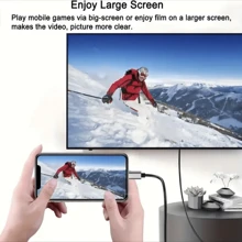 สายแปลงสัญญาณที่ใช้ร่วมกับ Samsung, , โทรศัพท์ ไปยัง TV/โปรเจคเตอร์ - ชาร์จไฟ, แคต 5e, ปลายปัก แบบผู้-ผู้ - สีดำ - ดู 5