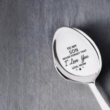 1pc, To My Son Spoon, Daughter I Love You Inspirational Gift Spoon, Mother Gift Idea For Son, Daughter, Stocking Stuff Gifts, Party Spoon, Party Gifts - Silver - View 5