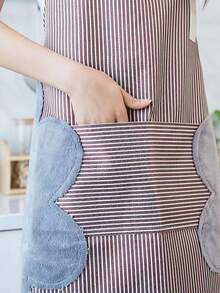 1件廚房烹飪圍裙,防水與防油,帶手擦和口袋,適用於燒烤、野餐和清潔 - 彩色 - 查看 8