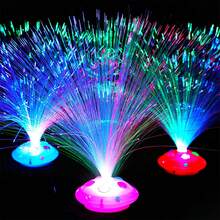 Lámpara de fibra óptica LED con base de piedras preciosas, luz nocturna intermitente multicolor con efecto de estrella, para decoración y juguete, color al azar - Multicolor - Ver 5