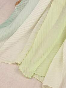 1 Khăn choàng voan chuyển màu cầu vồng dành cho nữ, Khăn choàng mỏng & dài & phù hợp - xanh vàng - Xem 3