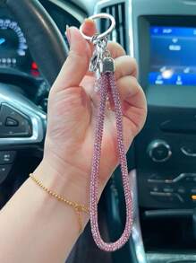 Correa de teléfono con strass de moda con llavero para mujeres, decoración colgante brillante para bolso y llavero con correa para la muñeca, regalo, recuerdo, accesorio para coche, dije para mochila, accesorio escolar, gótico, Y2k