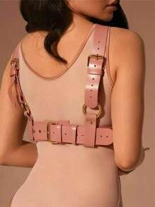 Phụ Nữ Màu Hồng Top Dây Đai Toàn Thân Thắt Lưng Kiềm Chế Dây Đeo Áo Ngực Quần Lót Suspender - Hồng - Xem 6