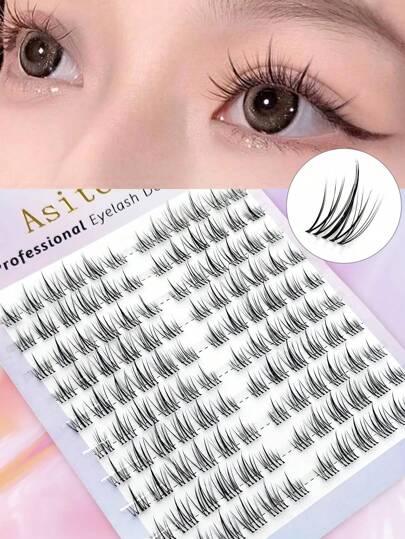  Asiteo Manga Lashes 120 件单根睫毛，向日葵风格假睫毛，DIY 睫毛延长，睫毛簇，睫毛簇，单根睫毛，睫毛，假睫毛