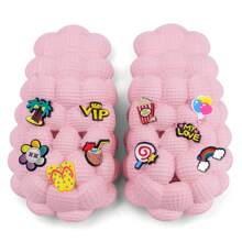 Bubble Slides Cushioned Funny Bubble Slippers With Charms Unisex Cloud Slide Sandals Non-Slip Spa Massage House Slippers