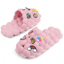 Bubble Slides Cushioned Funny Bubble Slippers With Charms Unisex Cloud Slide Sandals Non-Slip Spa Massage House Slippers