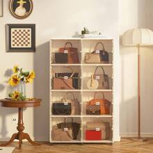 Mayi Box Handbag Storage Organizer For Closet,Purse Storage Organizer,Shoe&Boots Cabinet Storage With Magnetic Door And Wheels,Suitable For Storing Antiques,Books,Toys Etc.