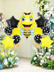 Conjunto de 15 globos abeja, globo de aluminio grande en forma de abeja y globos de estrella de 18 pulgadas, ideal para decoración de fiesta tema abejas. - Multicolor - Ver 2