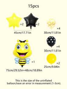 Conjunto de 15 globos abeja, globo de aluminio grande en forma de abeja y globos de estrella de 18 pulgadas, ideal para decoración de fiesta tema abejas. - Multicolor - Ver 4
