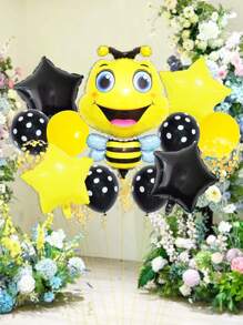 Conjunto de 15 globos abeja, globo de aluminio grande en forma de abeja y globos de estrella de 18 pulgadas, ideal para decoración de fiesta tema abejas. - Multicolor - Ver 1