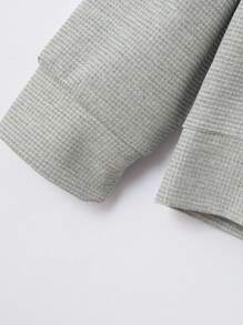 Pojkvänsstil herrset, höstlig Slim Fit Cardiganjacka med vävd dragkedja, ficka och krage Pojkvänstil herrkläder i två delar - Grå - Visa 3