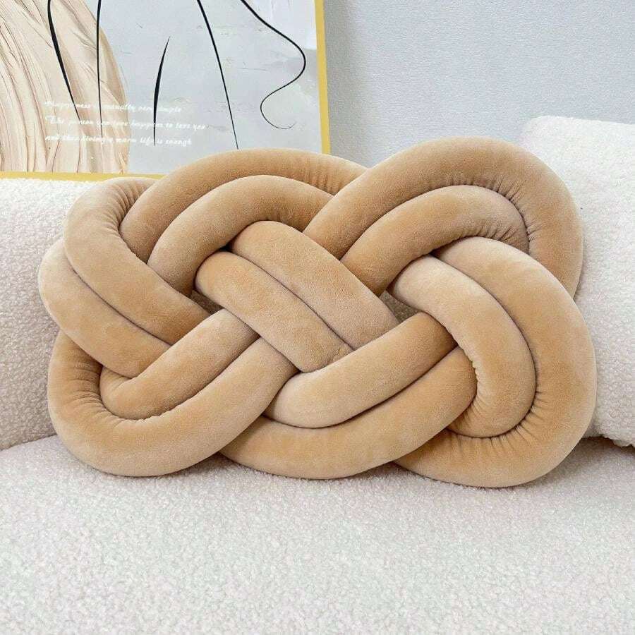 繩結靠枕,柔軟的裝飾性綁結枕頭,為家居沙發、臥室帶來舒適和風格,家居沙發和臥室裝飾的繩結枕頭