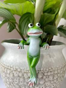 1pc Creative Resin Decoration Pendant For Yard Bonsai, Personalized Mini Frog Hanging Decoration - Multicolor - View 5