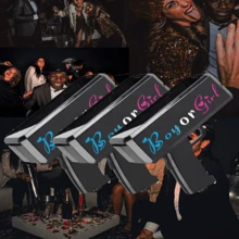 1pc Gender Reveal Gun Confetti Cannon, 100pcs Confetti Paper Included - Gold - View 6