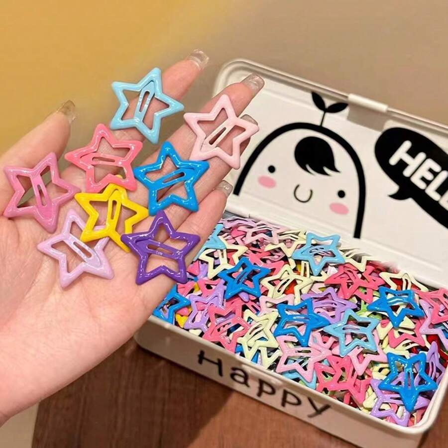 30pcs Women Multicolor Cute Five-Pointed Star Hair Clip Side BB Clip Bangs Clip Suit For Party Daily Use (Packed In OPP Bag) Halloween Claw Clips Hair Claws Hair Barrettes, School Stuff, College