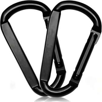 1st/2st/3st/5st Kraftig karbinhake, D-formad fjäderkrok minikarbinhake, lämplig för hängmatta, campingutrustning, vandring, nyckelring, utomhus och fitness, svart. Lämplig för hundkoppel, bröstsele och nyckelring