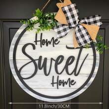 Colgador de puerta de "Home Sweet Home", decoracion de puerta principal, Colgador de puerta de "Home Sweet Home", decor de "Home Sweet Home", decoraciones de "Home Sweet Home", Corona de "Home Sweet Home", Corona de bienvenida para la puerta de entrada, Regalo colgante para la decoración de interiores y exteriores en granjas, bares, salas y hogares.