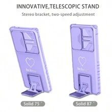 Metal Heart-Shaped Two-In-One Phone Case With Anti-Drop Support, Featuring New Electroplating Technology, Compatible With IPhone 11/12/13/14/15 ProMax, Samsung S22/23/24 + UA04/A05/A14/A15/A24/A25/A34/A54S, Xiaomi, OPPO, VIVO, Redmi Note13c, Including A Full Set Of Phone Cases