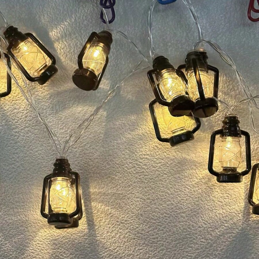 20 LED Outdoor Waterproof Vintage Oil Lamp String Lights, Atmosphere