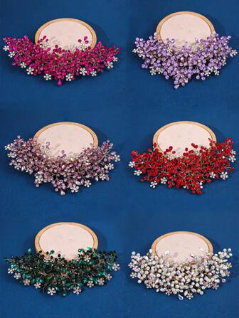 1pc Bridal Green Crystal Rhinestone Hairband Headband, Versatile, European And American Style For Wedding, Evening Party, And Dance Party