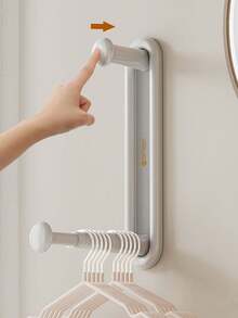 1pc Multicolor Retractable Multiple Function Clothes Hanger Storage Organizer, Wall-Mounted Clothes Rack Storaging Artifact For Balcony, No-Drilling Wall-Mounted Storage Rack - Multicolor - View 7