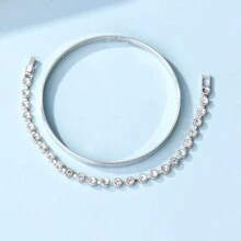 Set Of 2 Delicate Minimalist Style Bracelets For Women