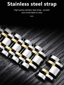 Men Casual Business Quartz Wristwatches Diamond Clock Luminous Auto Date Watches 1PC