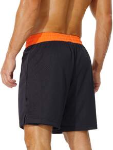 AIMPACT Boyfriend Style Men's 2 In 1 Running Shorts 7" Quick Dry Gym Athletic Workout Shorts For Boyfriend Style Men With Phone Pockets Summer Shorts - Black - View 3