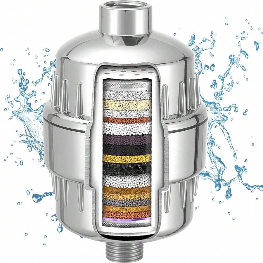 15 Stage Shower Filter - Shower Head Filter - Hard Water Filter, Remove ...