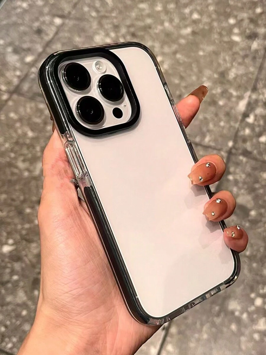 1 ốp lưng điện thoại trong suốt chống sốc, tương thích với iPhone 16/16Pro/16Plus/16ProMax/15/15Plus/15Pro/15Pro Max/14Pro Max/14Pro/14Plus/14/13Pro Max/13Pro/13/13Mini/SE3/7/8/SE2/12Pro Max/12Pro/12/12Mini/11Pro Max/11Pro/11/XR/XS Max/X/XS/7P/8P/7/8, chống nước, chống rơi, chống trầy xước. - Đen và trắng - Xem 1