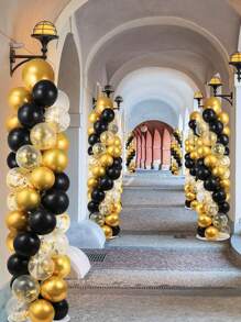 1/2 套气球柱支架套件，用于地板套装气球拱门支架，带底座金属伸缩设计高度可调气球塔架，适用于生日、婚礼、新娘送礼会、毕业派对装饰（适合铝箔气球或 12 英寸乳胶气球）。，返校情人节 - Suitable for Foil Balloons - 查看 10