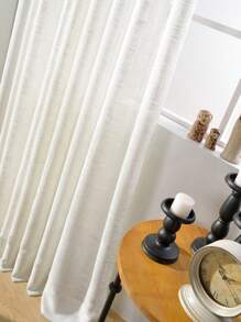 1PC Solid White Semi-Blackout Window Sheer For Versatile Decoration