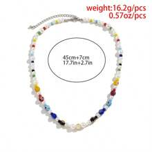 1 pièce Accessoire de mode masculine personnalisé et élégant, collier de perles de fantaisie de petites fleurs colorées pour la fête des pères et la rentrée scolaire